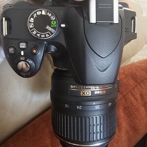 Nikon Black DSLR with Zoom Lens